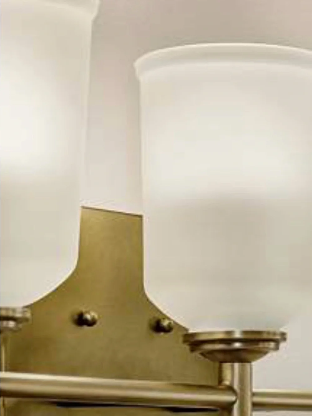 3-Light Frosted Glass Vanity Light in Brushed Brass